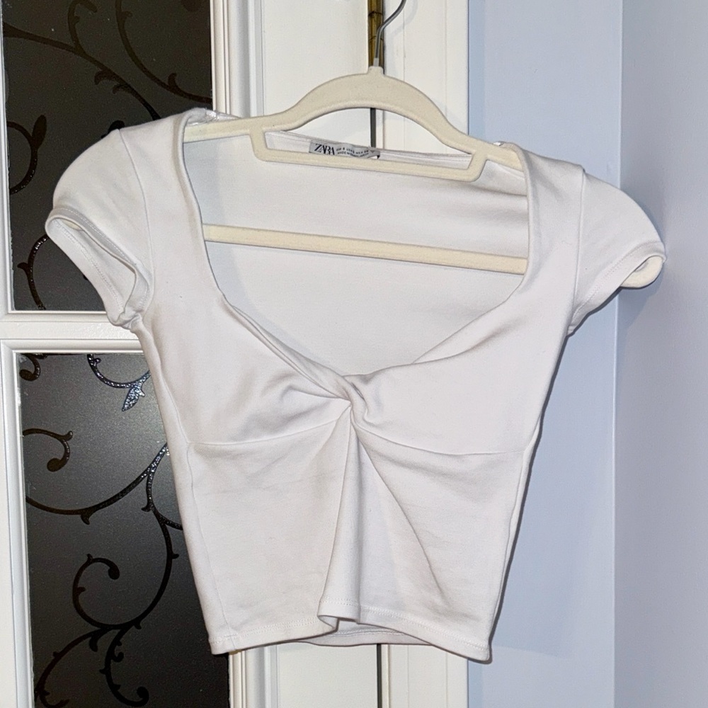 Zara Elegant White Knot top